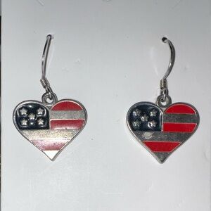 Patriotic Heart Earrings - New